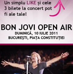 CONCURS: Castiga bilete la concertul BON JOVI