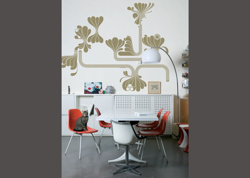 Sticker de perete Waterfalls gold