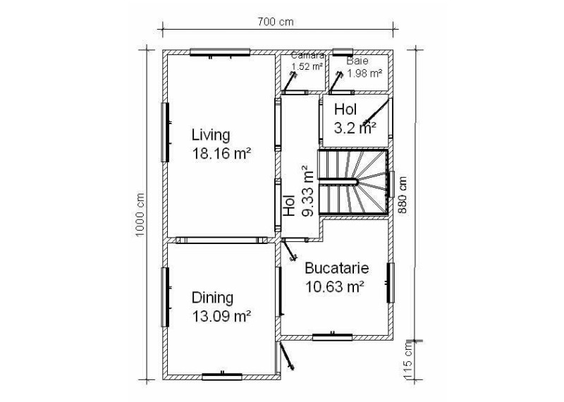 Casa de lemn MIHAILESTI 2 - plan parter