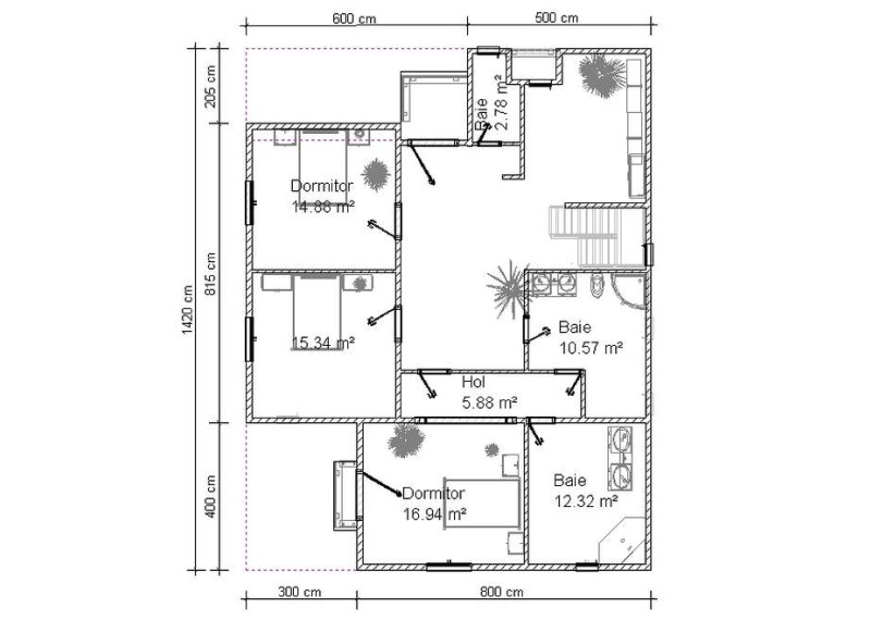 Casa de lemn IPOTESTI - plan etaj