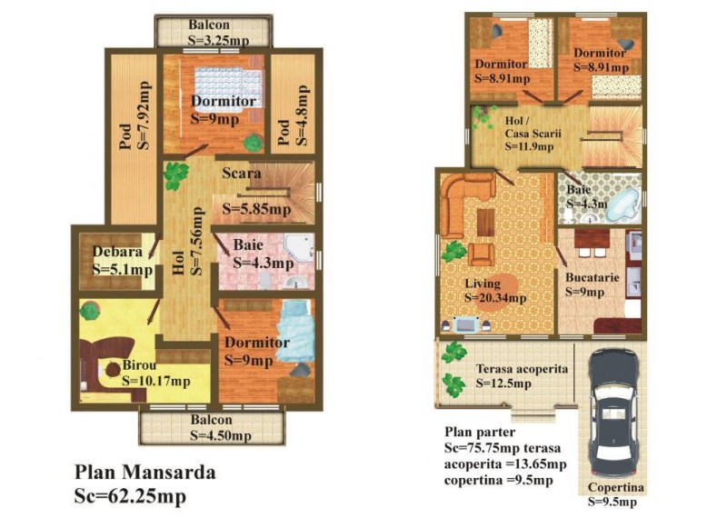 Casa de lemn RALUCA - planuri