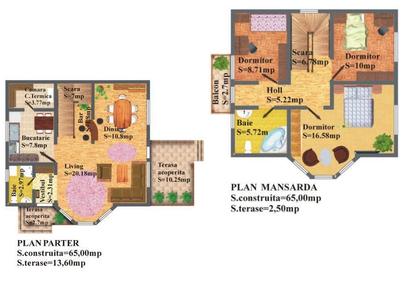 Casa de lemn MALINA - planuri