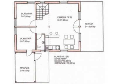 Casa de lemn Luiza - plan parter