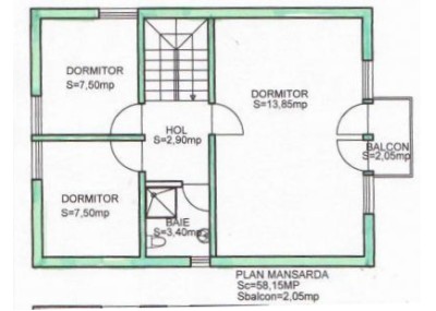 Casa de lemn Luiza - plan etaj