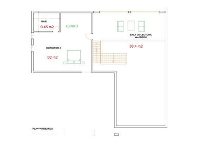 Casa de lemn MODERN DREAM - plan etaj