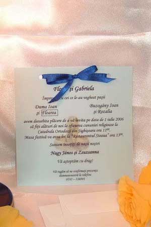 Un model superb pentru invitatia de nunta pe care il puteti comanda