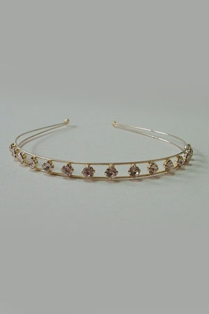 Diadema de mireasa stil coronita cu flori si cristale