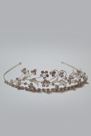 Diadema de mireasa cu perle si flori