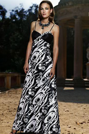 Rochie de seara in culori negru cu alb
