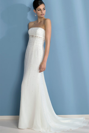 Rochie de mireasa stil sirena fara bretele
