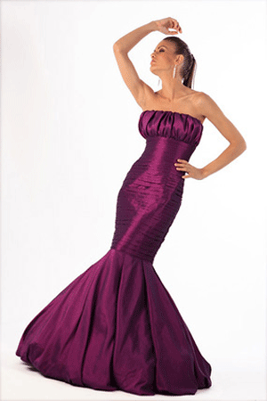 Rochie mov stil sirena pentru domnisoarele de onoare