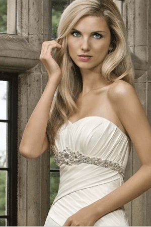 rochie de mireasa cu model din margele sun bust