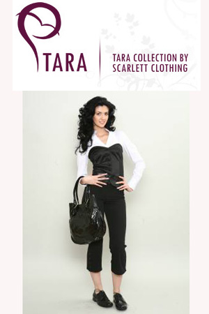 Pantalon trei sferturi Tara Fashion. Are nasturi la terminatie. Se