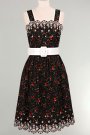 Rochie brodata din bumbac negru cu flori rosii, 
Yokko
Pret: 260
