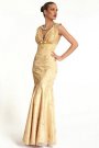 Rochie de ocazie lunga in nuante deschise de galben 