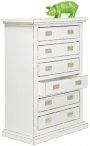 High Chest White Raven 6 Drawers - Dulapior din lemn de plop, cu