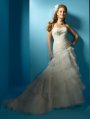 Rochie de mireasa din organza cu aplicatii de broderie, cristale,