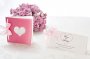 Invitatie realizata din combinatie din combinatie de carton si calc