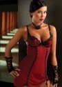 Un babydoll pentru Valentine's Day din voal fin, cu detalii din satin.