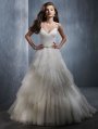 Rochie de mireasa din tafta, organza plisata, broderie cu accente