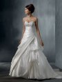 Rochie de mireasa din tafta, broderie cu accente metalice, cu aplicatii