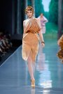 Rochie Dior Haute Couture caramel, din lana si matase.