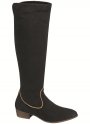 1. Cizme inalte cu talpa joasa,  
aspect de velur de culoarea 
negra,