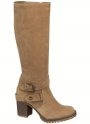 2. Cizme inalte de culoarea maro 
deschis cu aspect de velur, cu