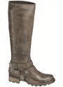 3. Cizme robuste in stil Biker, cu
aspect uzat de culoarea maro,
cu