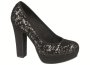 15. Pumps eleganti de culoarea
negra, cu paiete, platforma si
toc