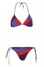 Costum de baie mov cu rosu de la Mango