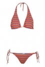 Costum de baie rosu cu albastru in carouri de la Mango
