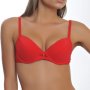Sutien rosu buretat cu push-up Body Up de la ID Sarrieri, realizat