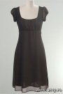 Rochie din voal, cu decolteu elastic larg cu pliuri, corsaj spate