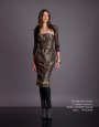 Rochie Agnes Toma din brocart si bolero plasa cu floare realizata