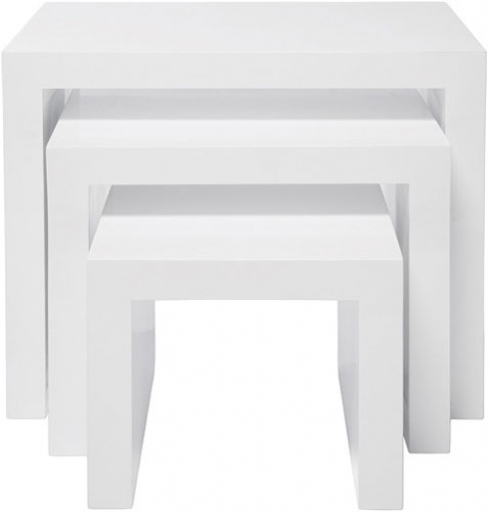 Masute White Club Nest Of 3 Tables