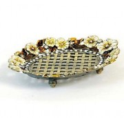 Sapuniera metal cu motiv floral PV 12324