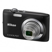 Aparat foto compact Nikon COOLPIX S2600 (Negru), 14MP, zoom optic 5x, ecran 2.7inch, HD 720p + CADOU: card memorie SD 4GB + husa