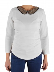 Bluza alba bumbac 8120