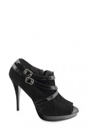 Botine Clarette negre decupate din piele naturala model 328